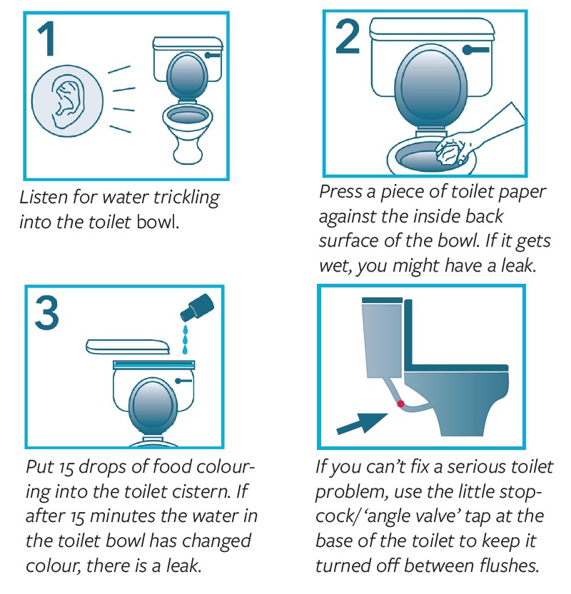 Identify toilet leaks