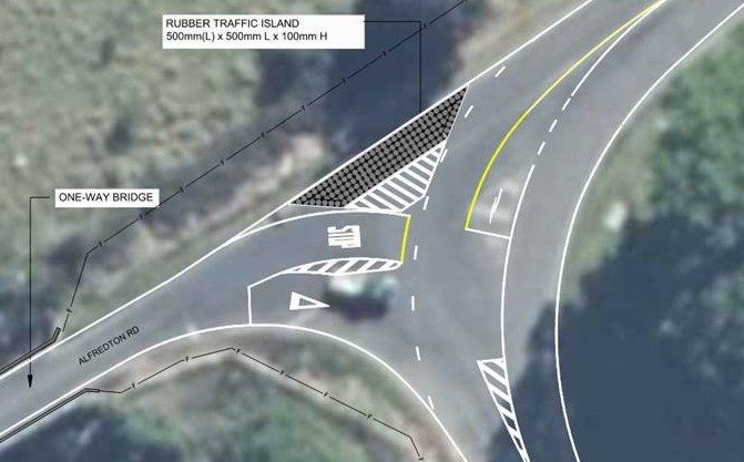 New road layout - Alfredton Bridge