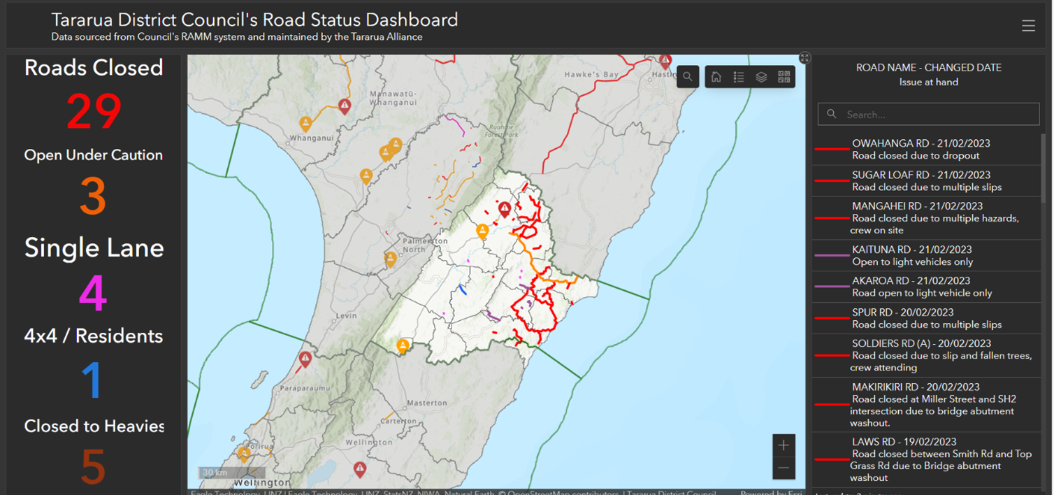 Road status map 17