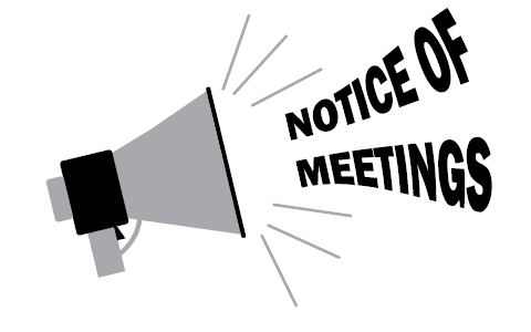 Notice of Meetings – June 2023