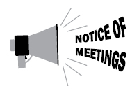 Notice of Meetings – April 2023