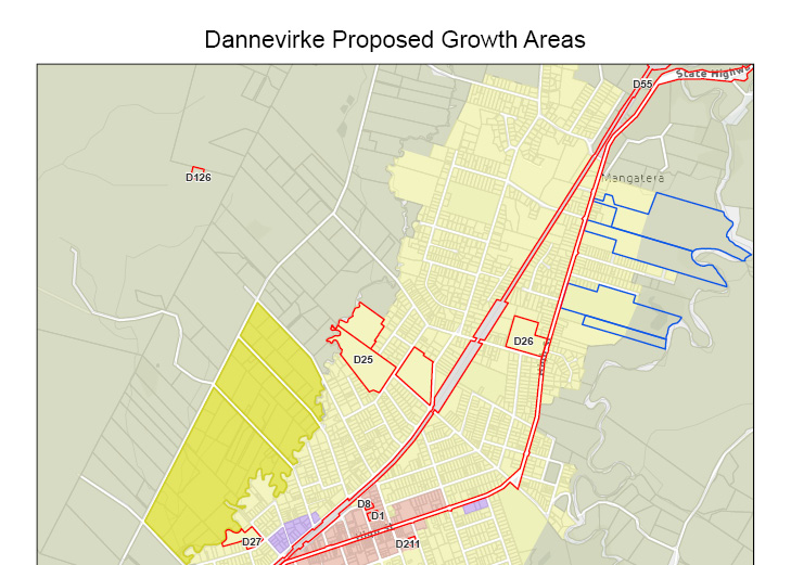 Dannevirke Proposed Growth Areas map thumbnail