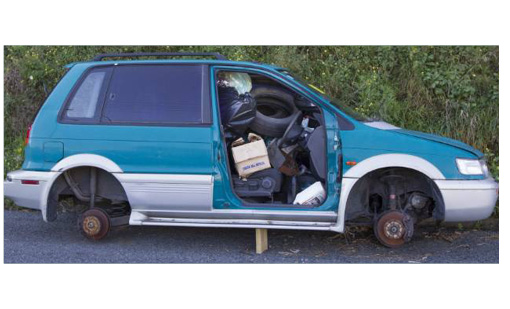 Old unused vehicles shouldn’t be dumped on the roadside